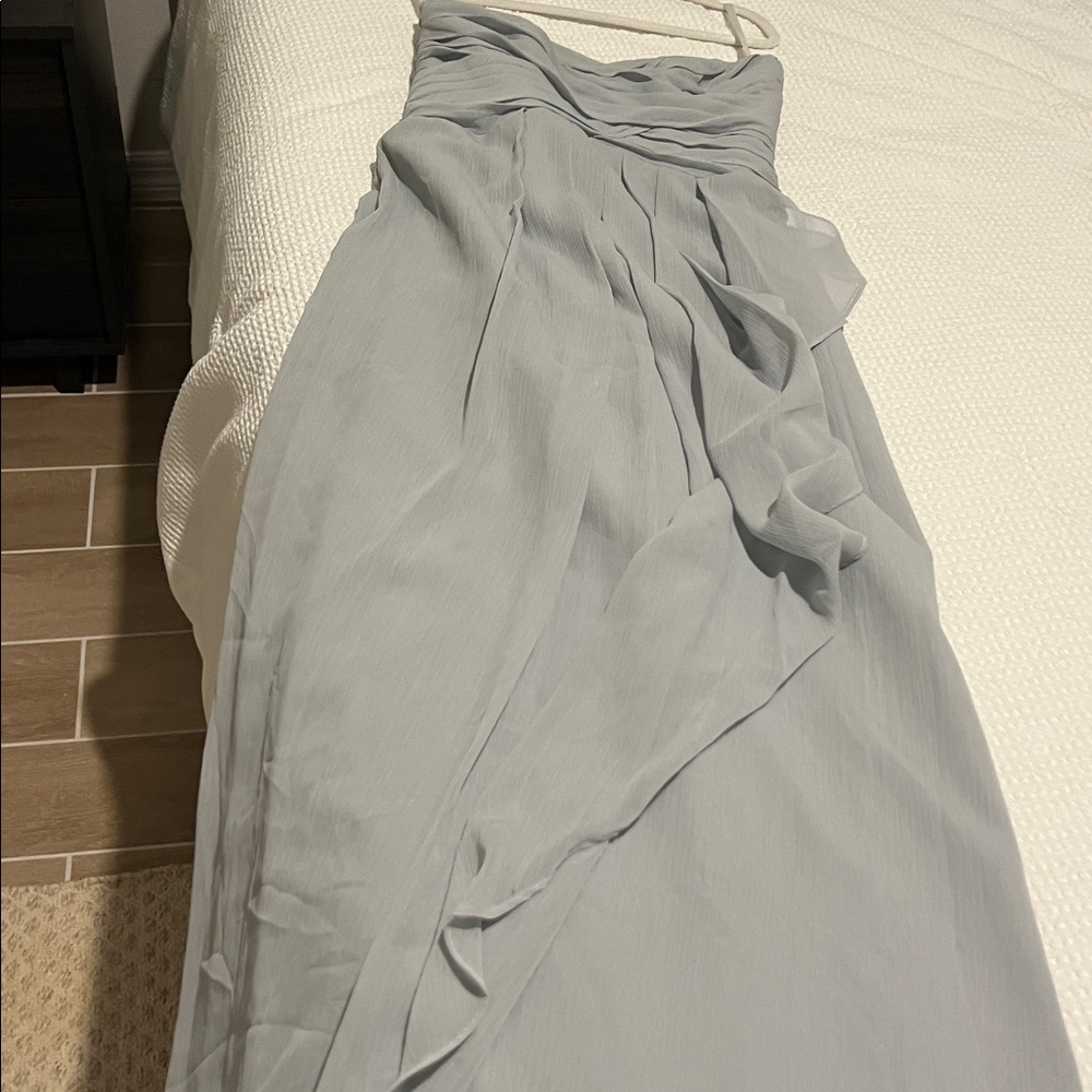 David's Bridal Light Gray Wedding Dress